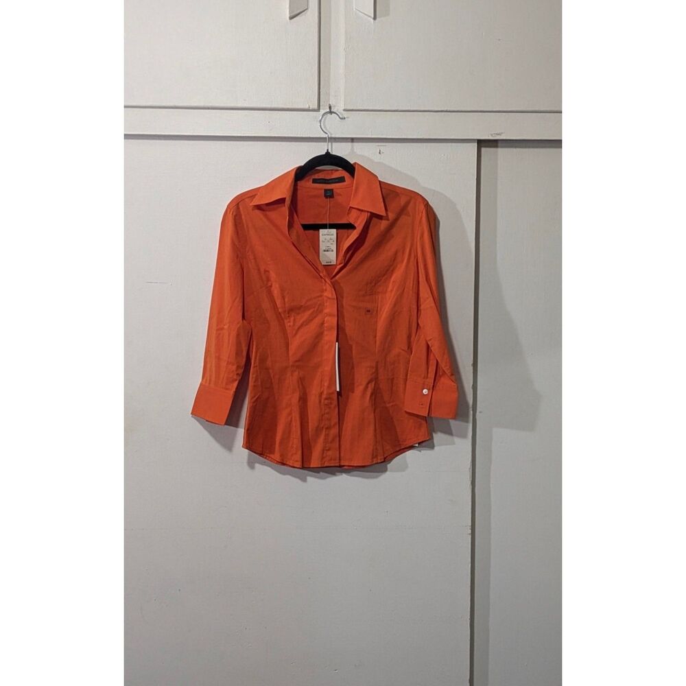 Express Design Studio Essential Shirt in Cotton Stretch tapered top XS - Picture 2 of 6